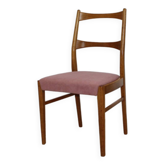 Vintage pink velvet teak chair denmark