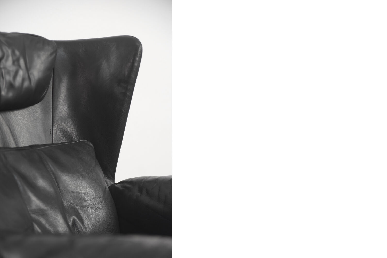 Fauteuil à oreilles en cuir DS-23 de Franz Josef Schulte pour De Sede, 1980