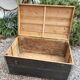 Antique wood trunk, large tool ches