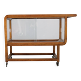 1930s Art Deco Walnut Serving Cart, Czechoslovakia
