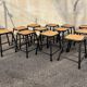 Set of 12 black industrial stools