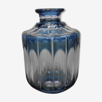 Val Saint-Lambert crystal blue flask