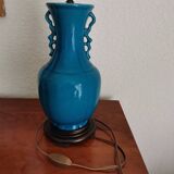 Blue ceramic lamp base
