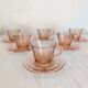 Art Deco pink glass coffee service from the 1930s.