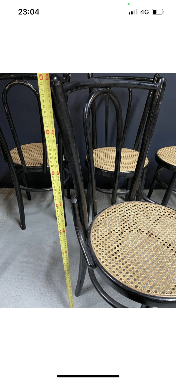 Série de 4 chaises bois courbé