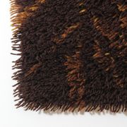 Rya Scandinavian carpet in virgin wool with orange and maroon motifs