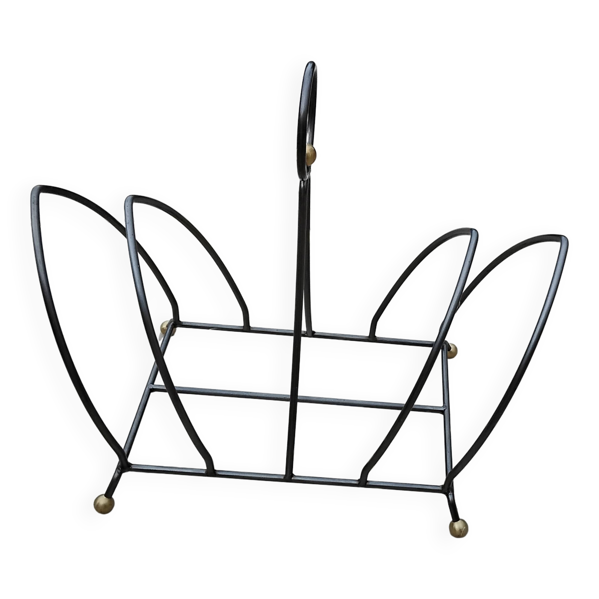 Vintage 1980s metal magazine rack