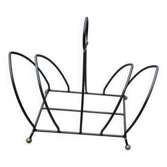 Vintage 1980s metal magazine rack