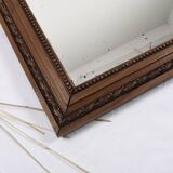 Grand miroir ancien 65cm, cadre en bois sculpté