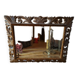 Carved wooden frame mirror