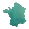 Green table map of France