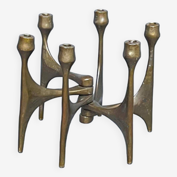 Bougeoir en bronze de Michael Harjes, Allemagne, années 1960