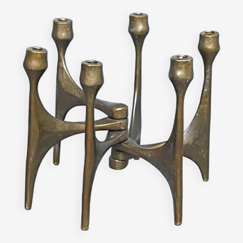 Bronze candle holder by Michael Harjes, Germany, 1960s