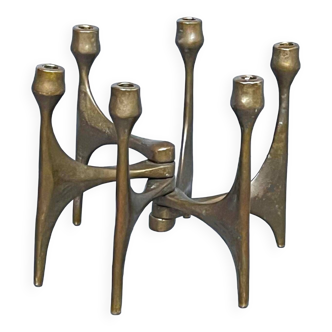 Bronze candle holder by Michael Harjes, Germany, 1960s