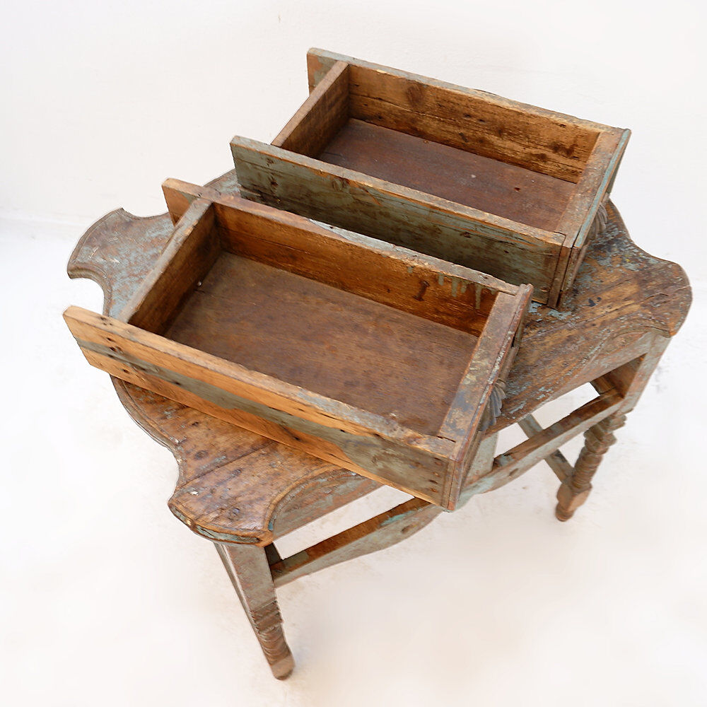 Side table with 2 drawers in patinated wood - 20th century