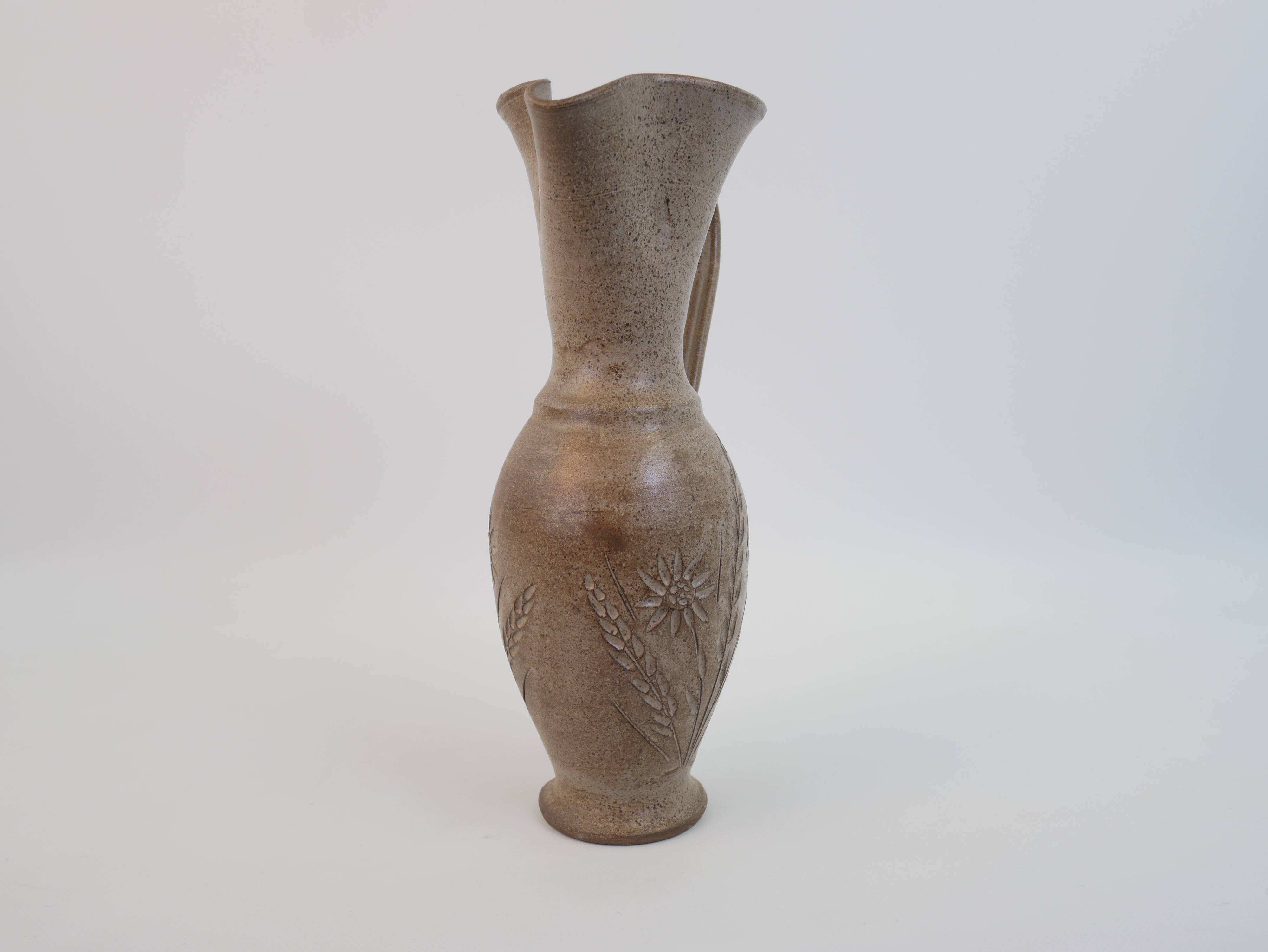Large chiseled ceramic jug from Vallauris