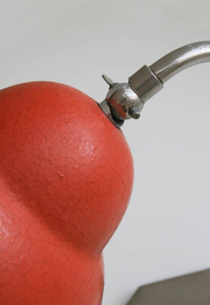 Lampe de table rouge des années 60 d'Inkop.