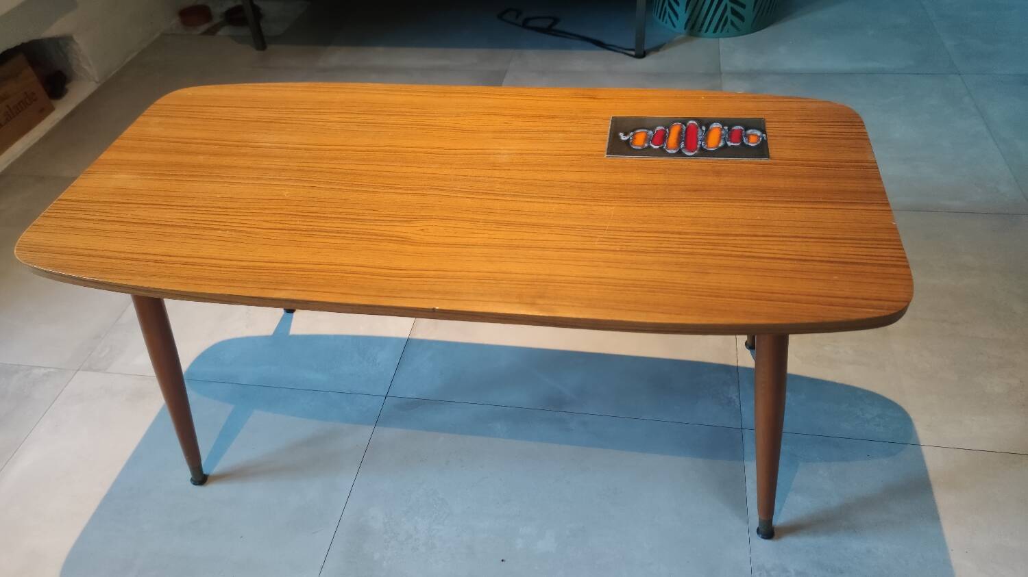 Melamine and ceramic coffee table, 1960