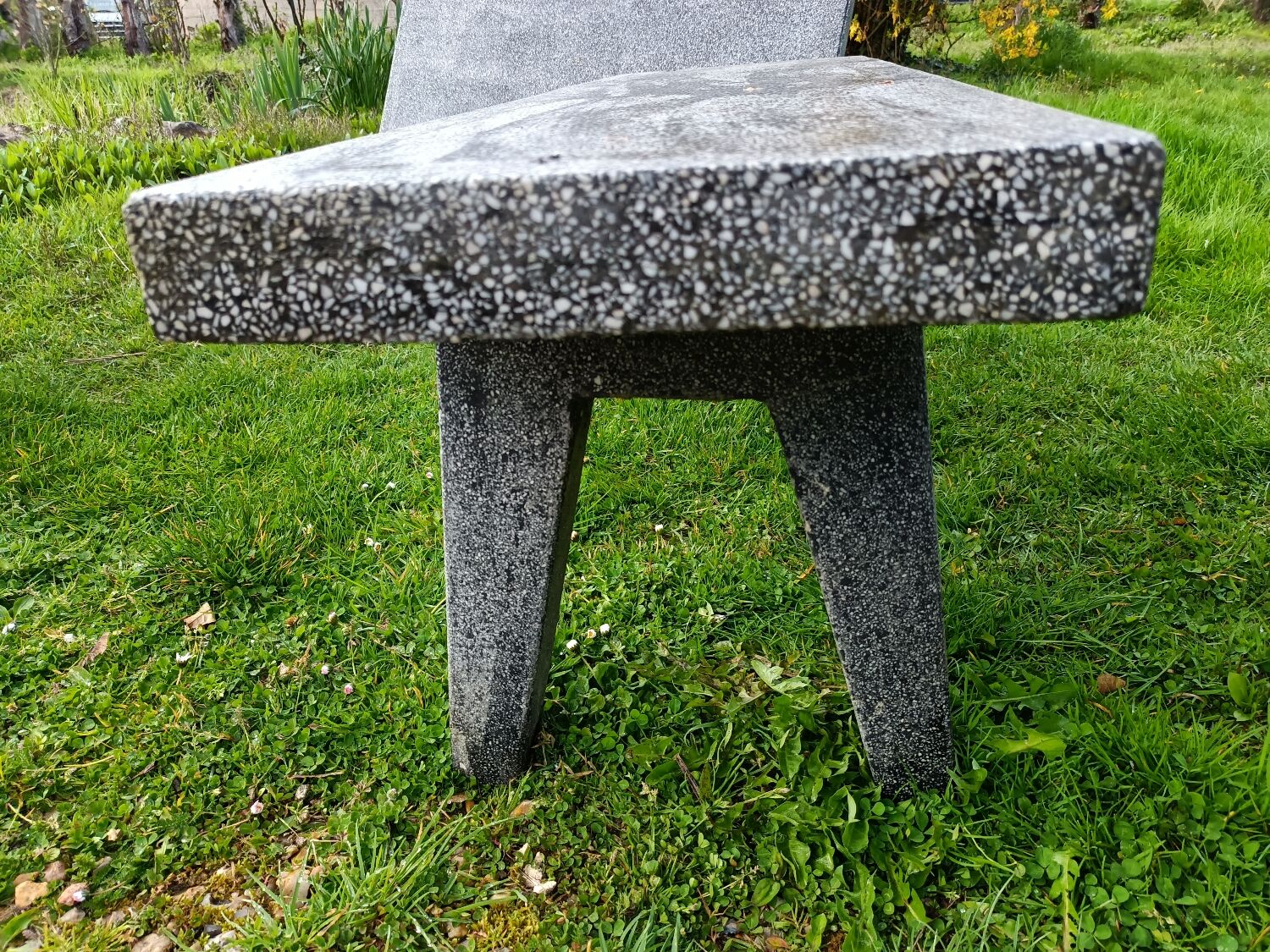 Old garden furniture in vintage stone