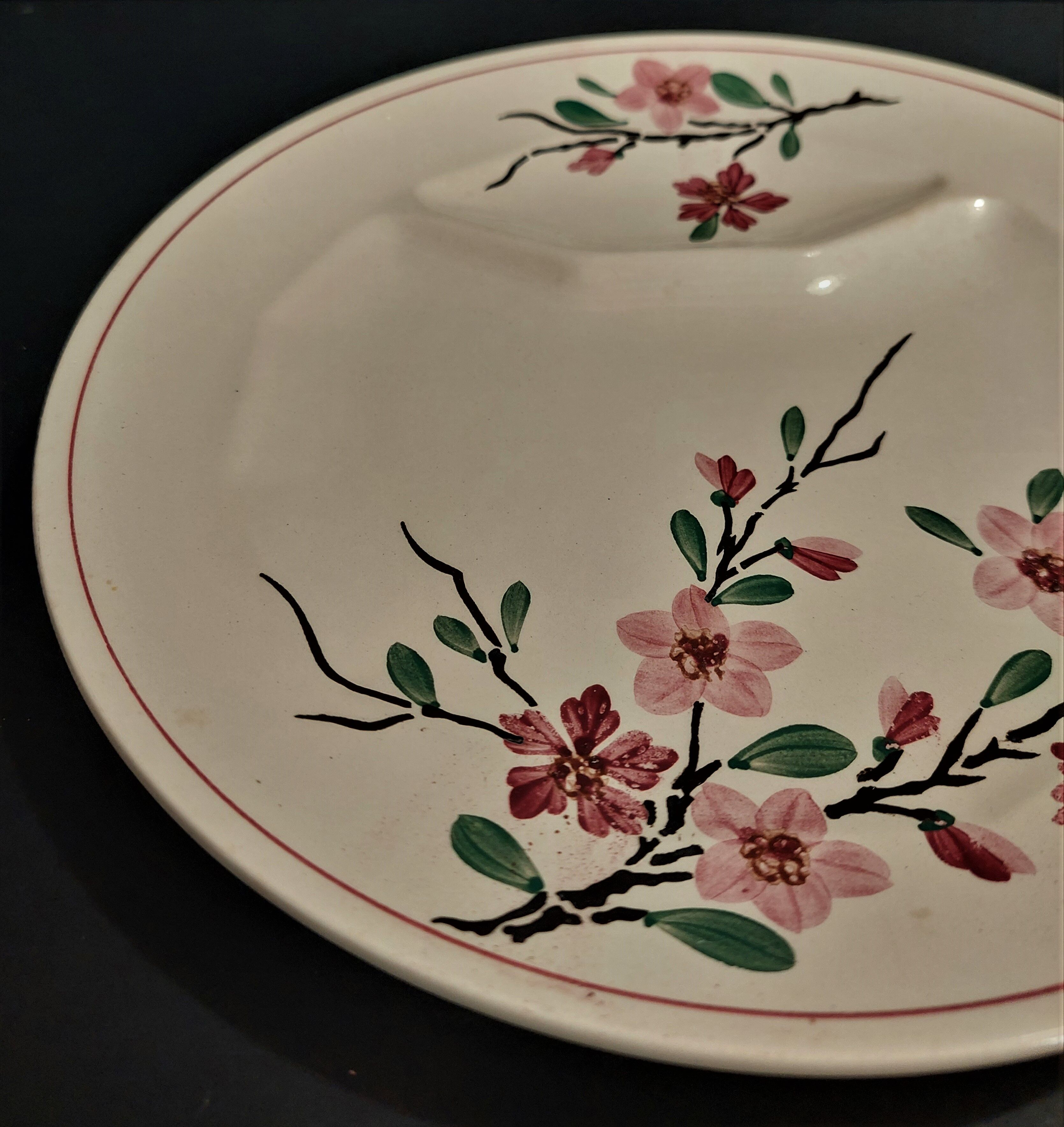 Asparagus plate Sarreguemines decoration sharp sharp early twentieth century