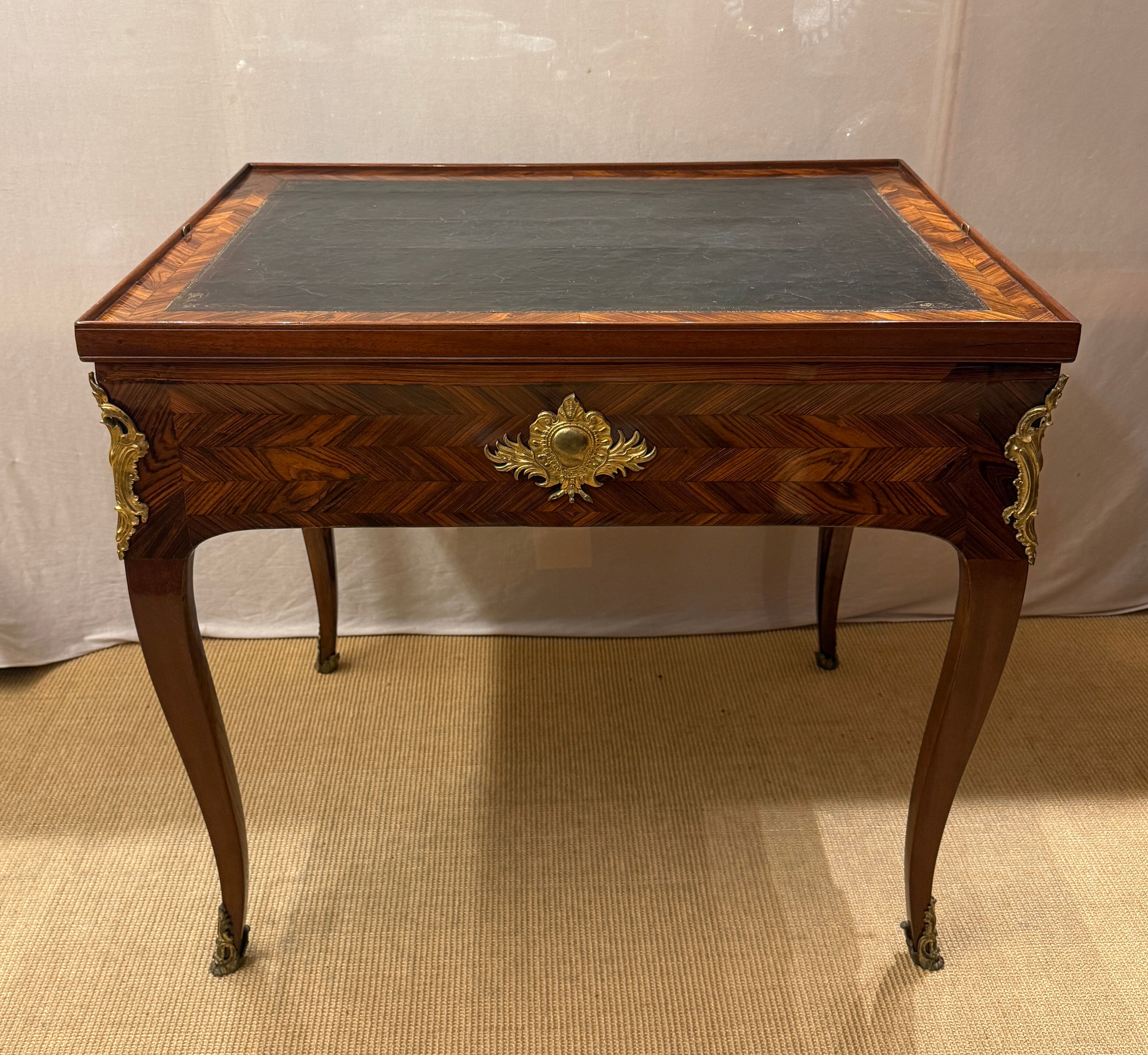 Rococo Games Table with Leather, Chess & Backgammon, 18th Century