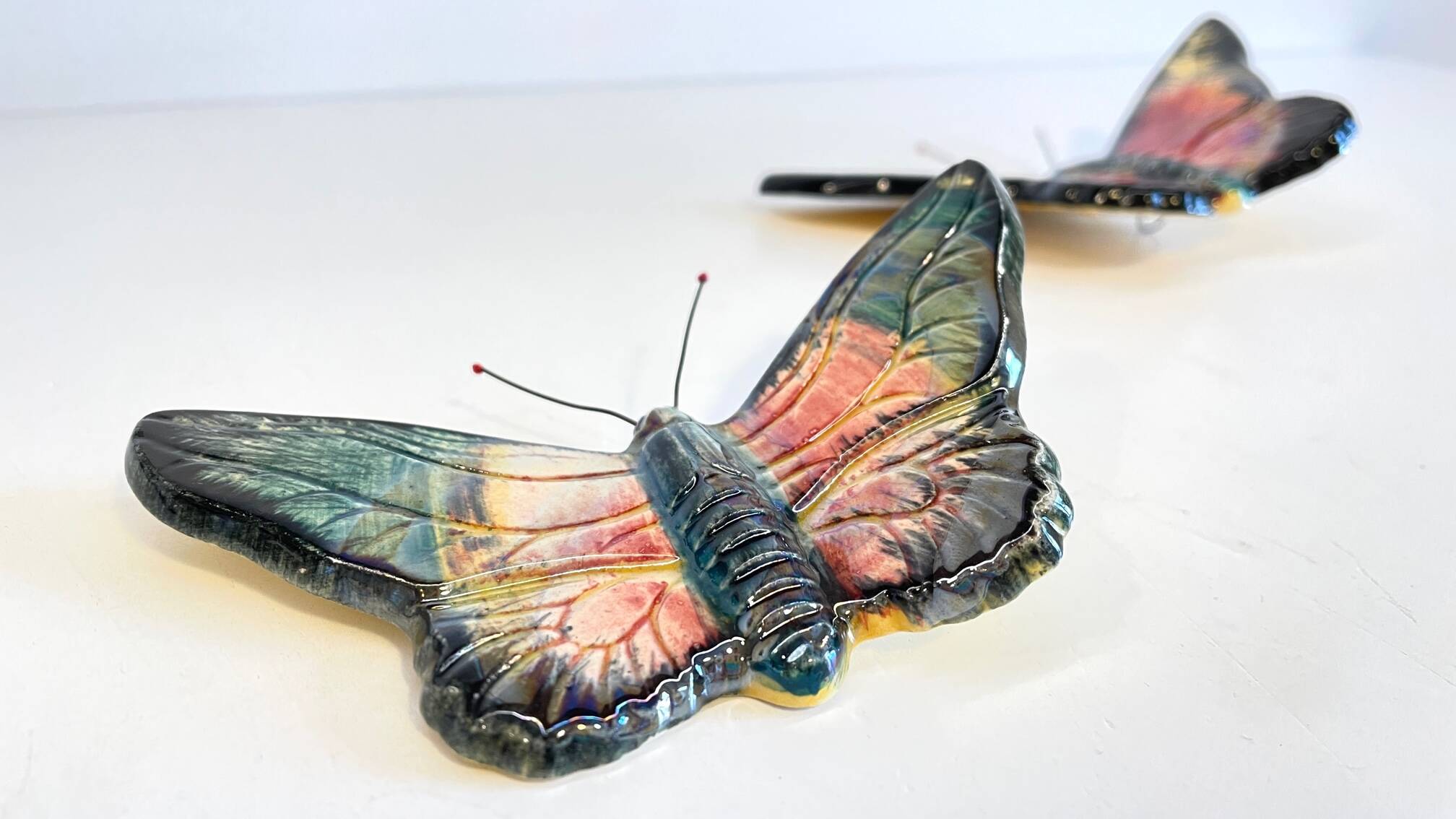 Vintage ceramic wall butterflies