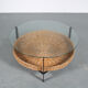 1960s Round coffee table with wicker from the Netherlands