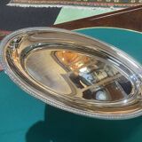 Oval silver-plated metal tray Christofle Malmaison model