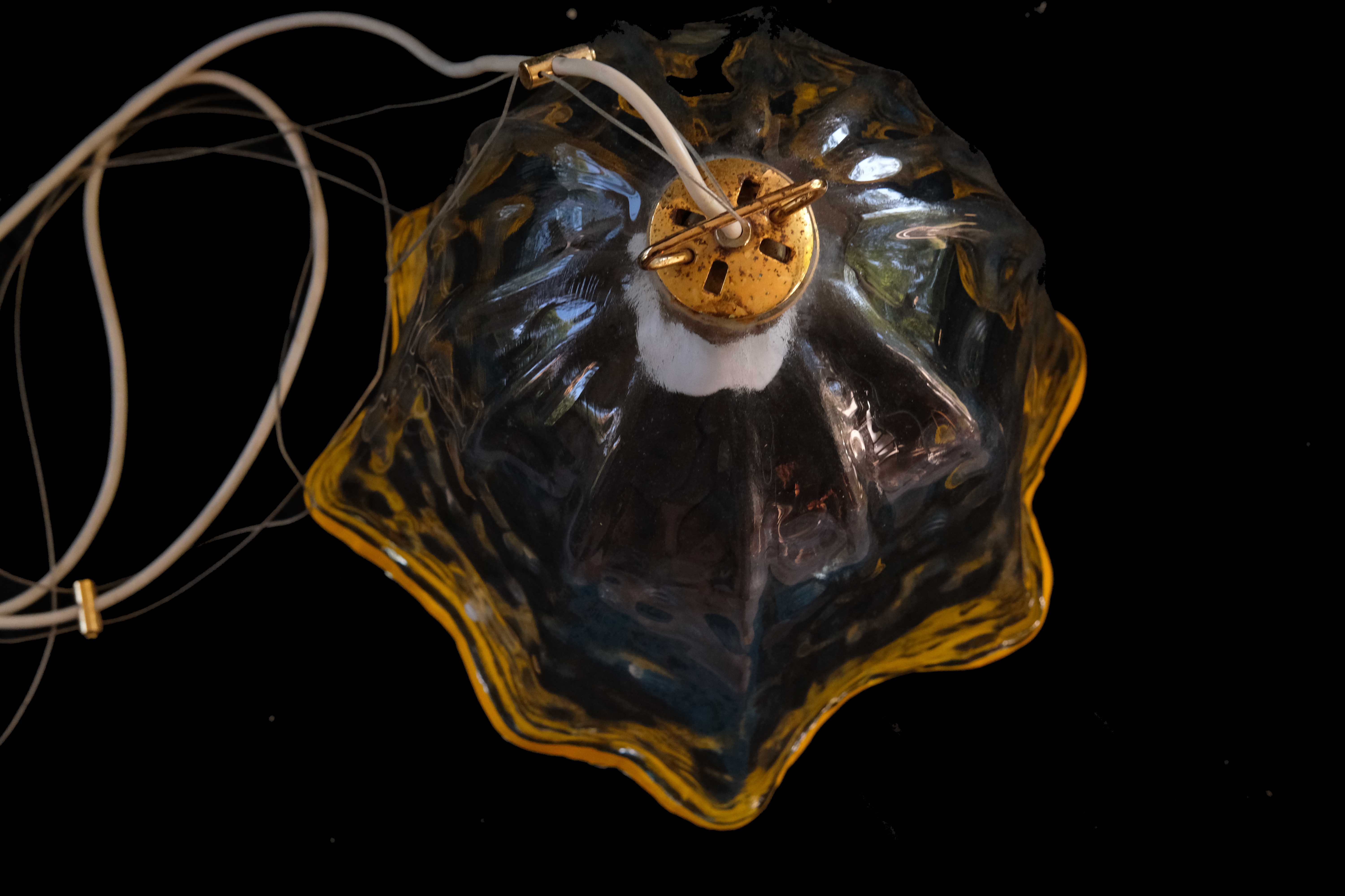 La murrina ceiling lamp in murano glass, italy 1970's