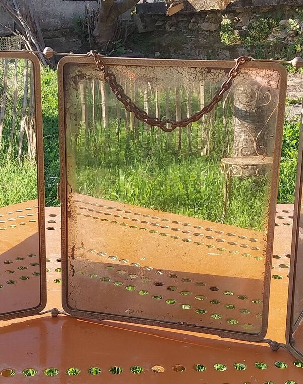 Miroir triptyque de barbier
