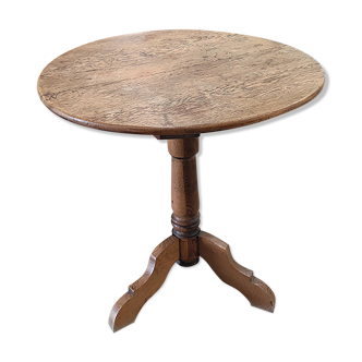 Guéridon en chêne, table d'appoint 19e