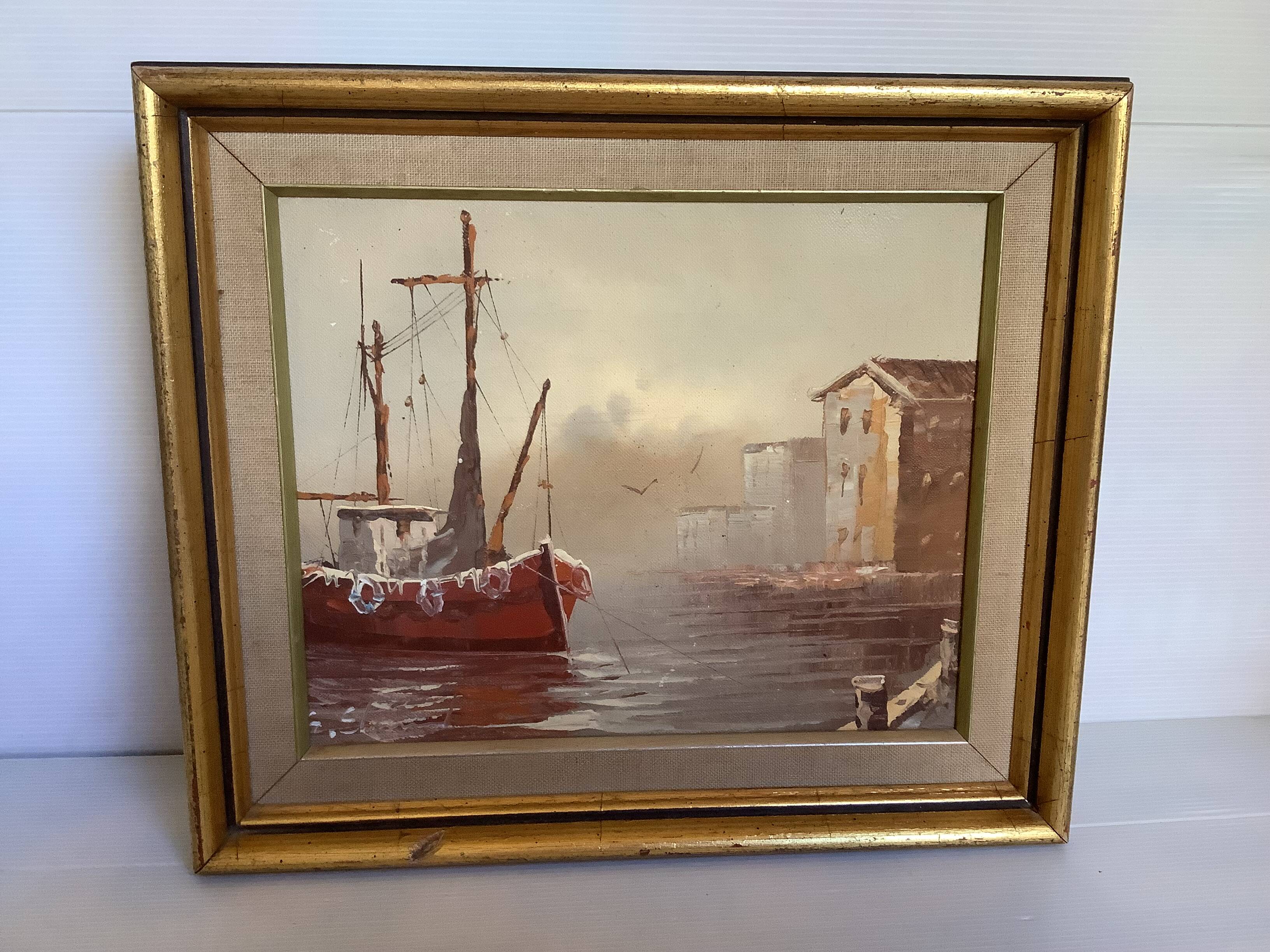Tableau marine huile sur toile signée
