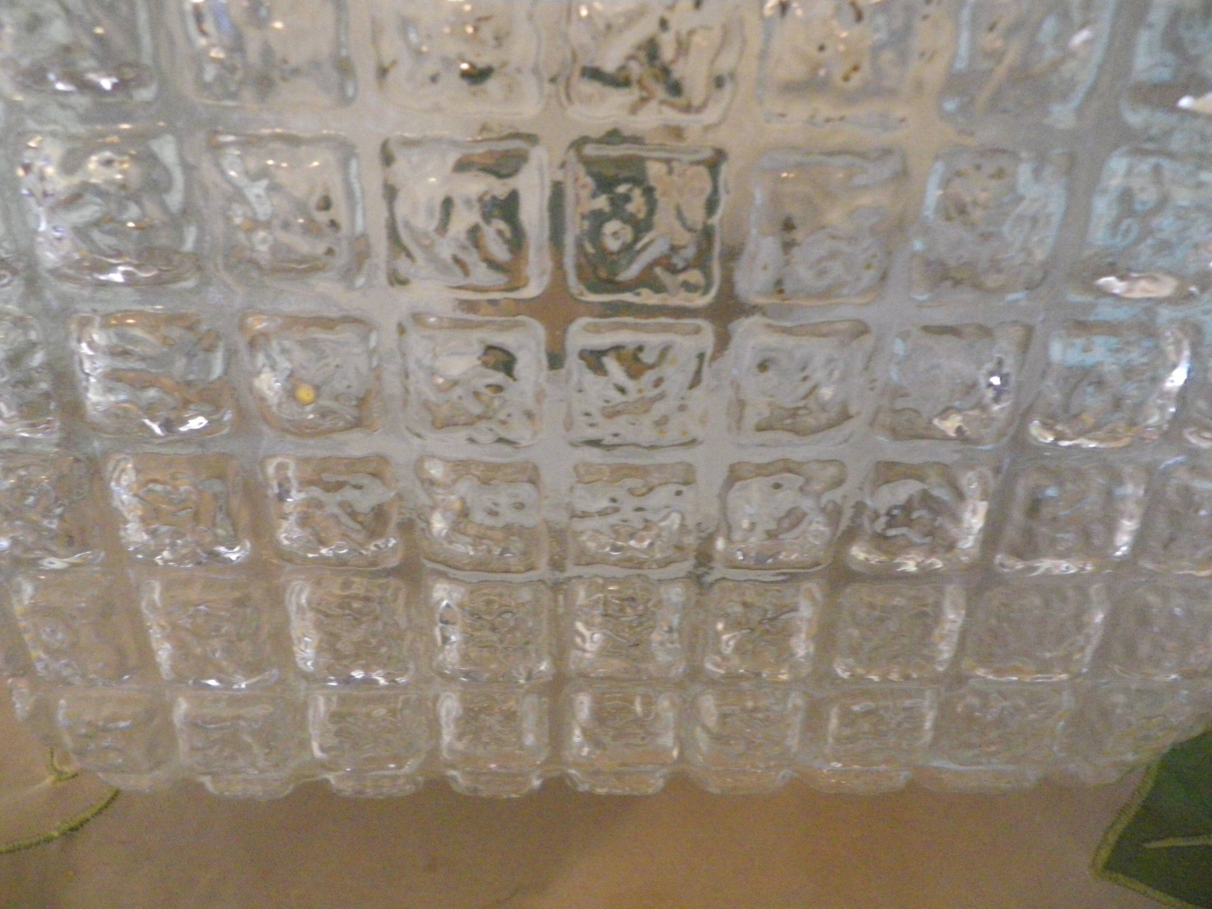 Pressed glass ceiling light, porcelain socket