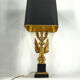 Empire style brass eagle table lamp by Lusterie Deknudt, 1970s