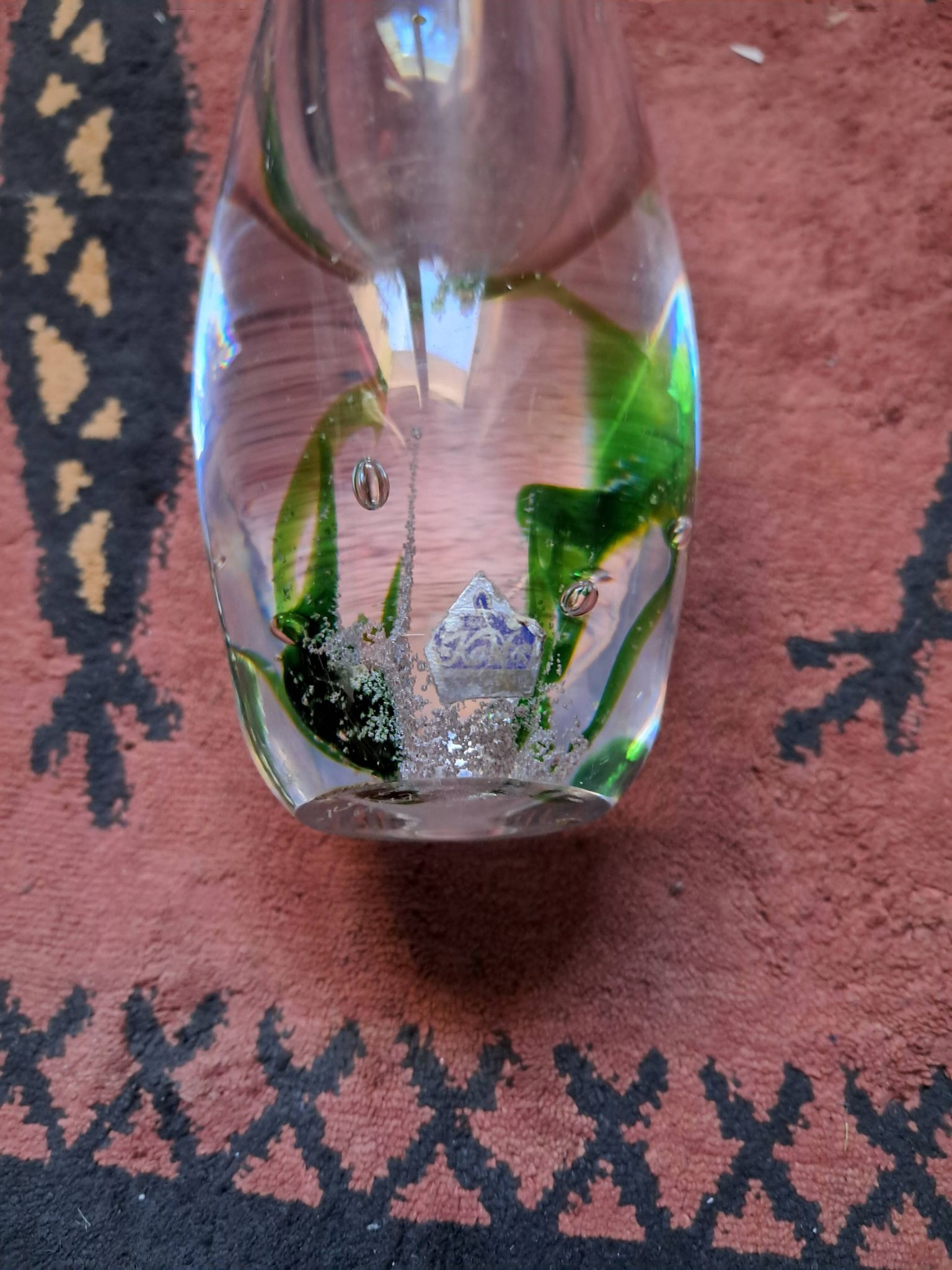 Vase vintage suédois en verre très original