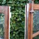 Glass window h141xl263 in oak 4 leaves