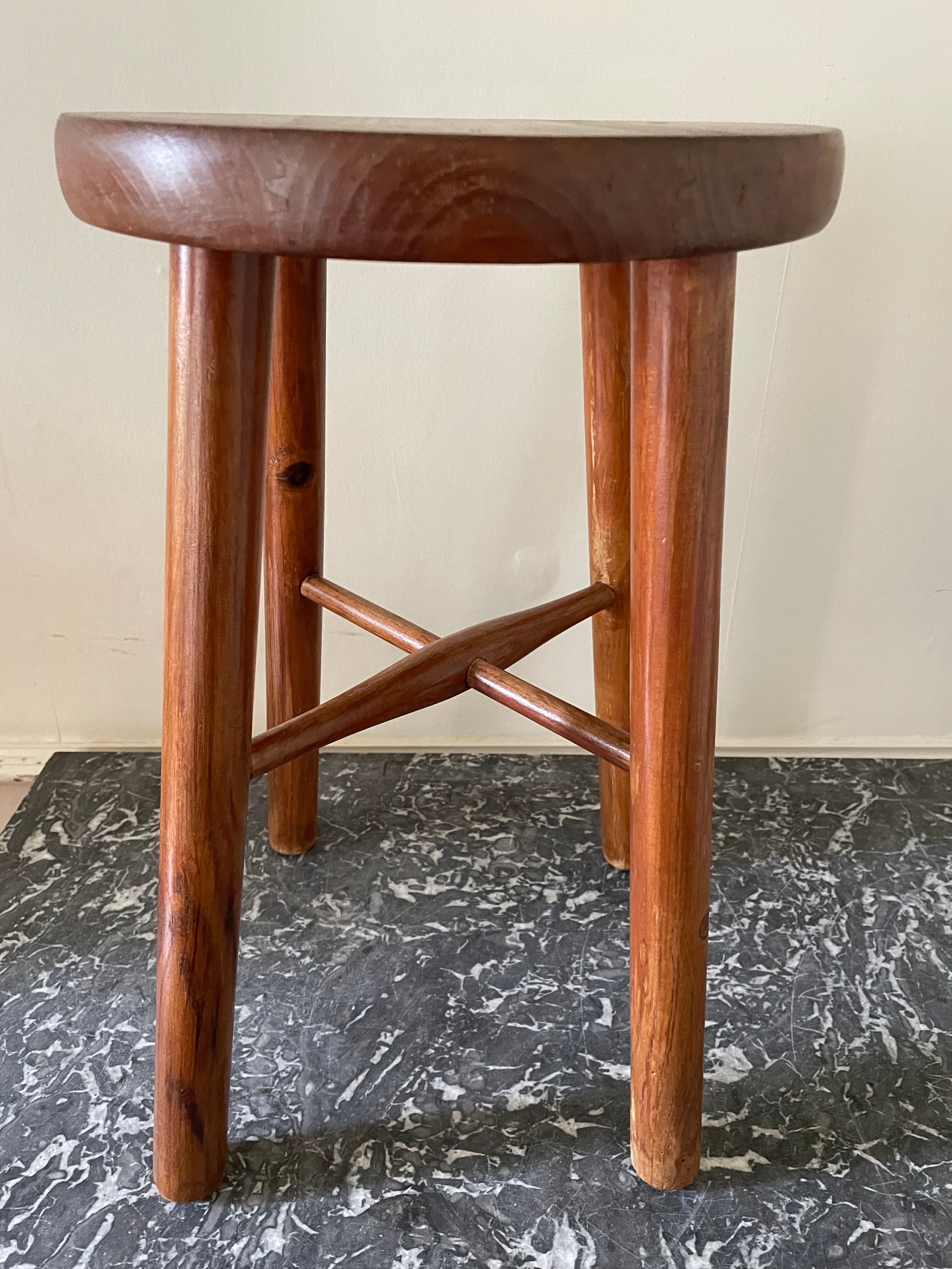 Varnished wooden stool
