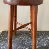 Varnished wooden stool