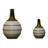 Hollywood Regency table lamps with brass details by Tommaso Barbi, Italy, 1970s, set of 2.