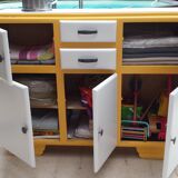 Buffet low yellow and white mado