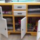 Buffet low yellow and white mado