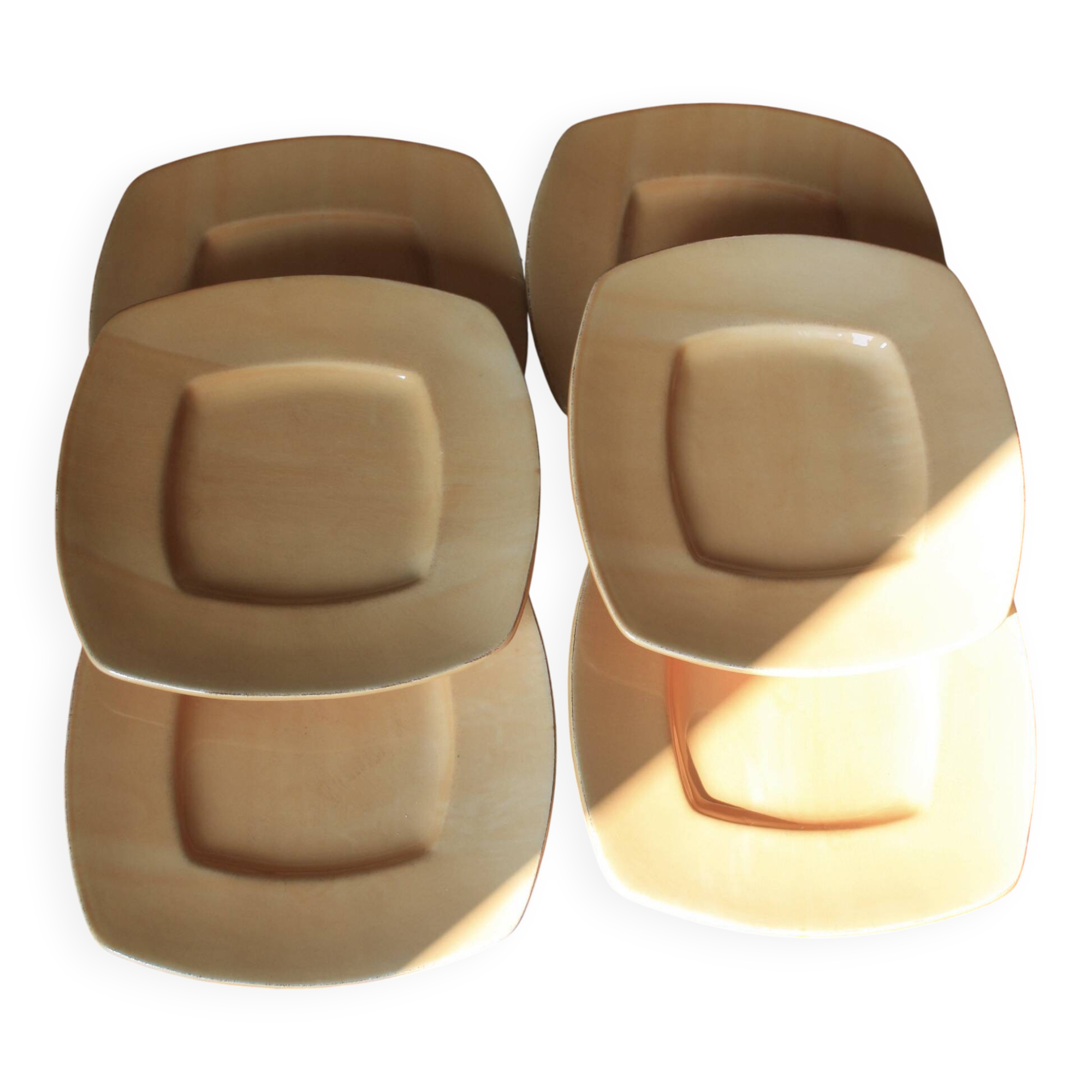 Ceramiche Toscane square plates - yellow