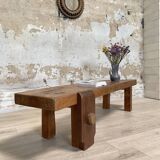 Primitive solid wood coffee table.