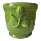 Glazed green cache-pot