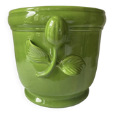Cache-pot vernissé vert