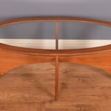 Restauré Teck Retro G Plan Fresque Teck &Verre OvalE Astro Table Basse
