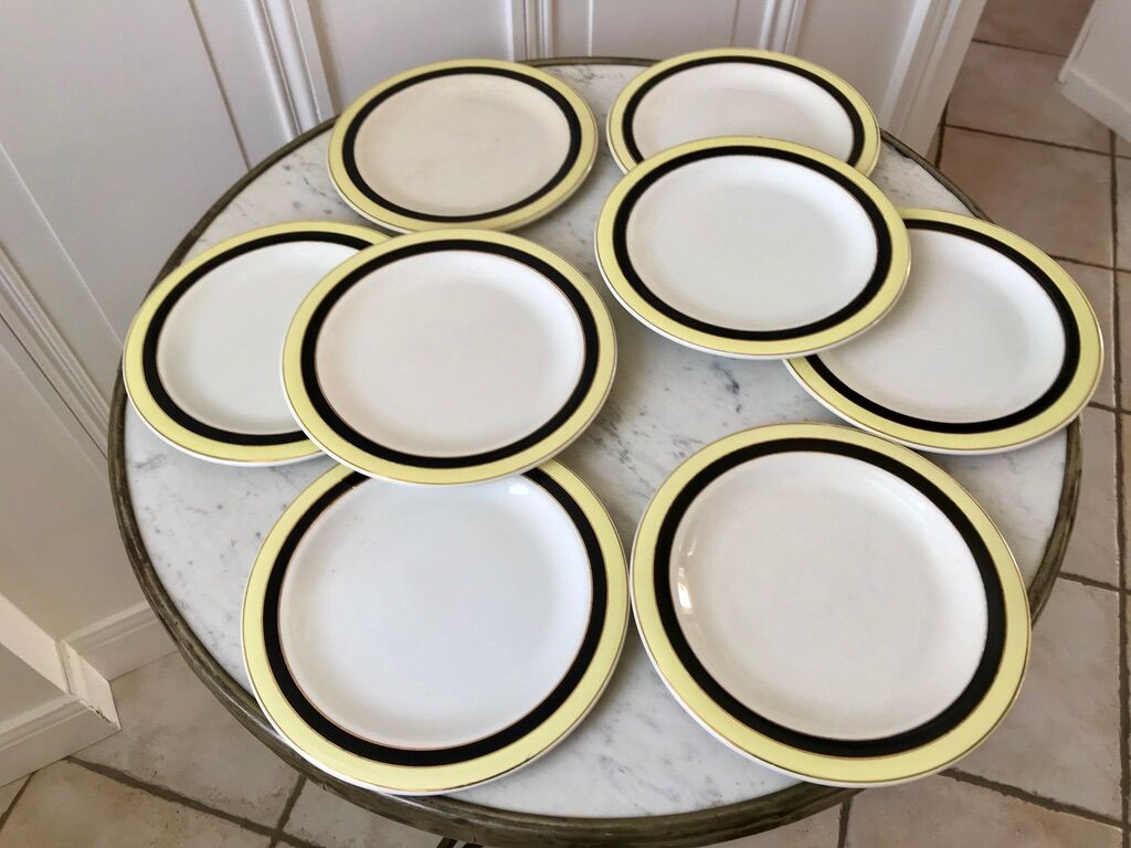 Set of 9 dessert plates salins "texas" 50s