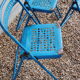 Lot of 5 Souvignet 1960 metal folding chairs