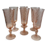 Series of 6 Rosaline champagne flutes