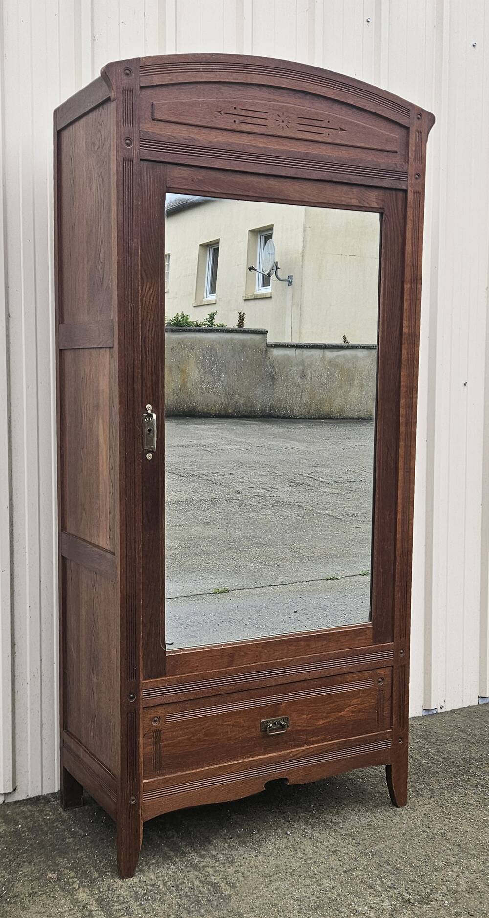 Wardrobe with 1 mirrored door and 1 drawer, 1930s